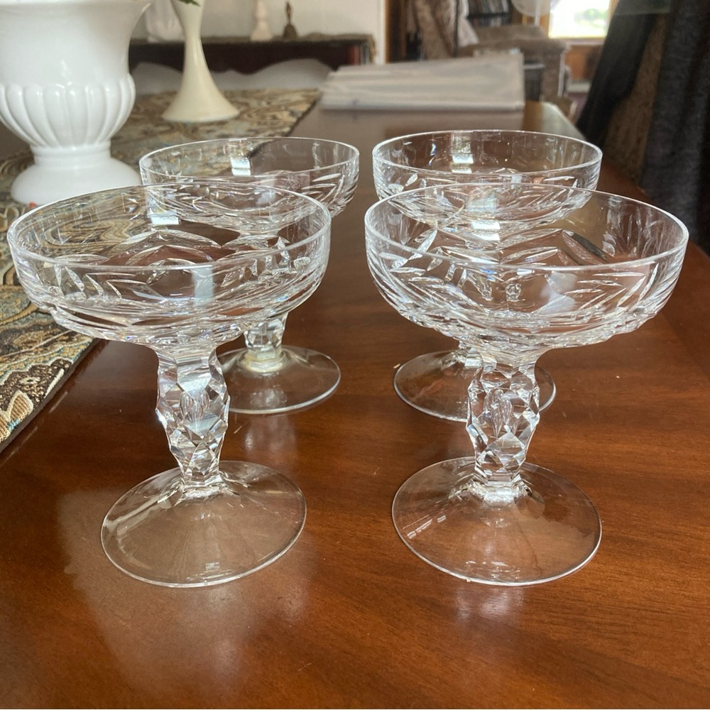(4) Royal Leerdam Netherland crystal champagne/tall sherbet glasses